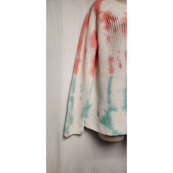 for the republic Tie Dye Long Sleeve Round Neck Pink/Teal Sweater Size Medium - Picture 6 of 6
